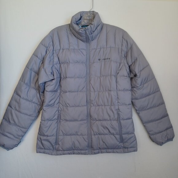 Columbia Interchange Jacket Gray Quilted Puffer Full Zip w Pockets Womens Medium - Picture 2 of 13